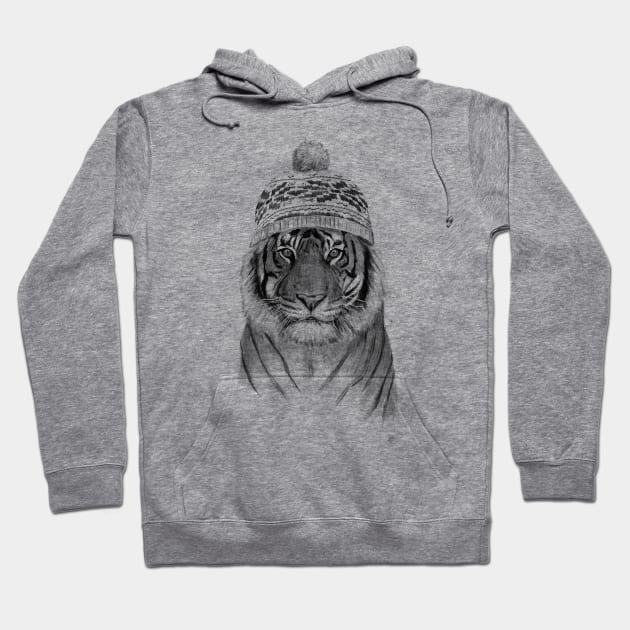 Siberian tiger (b&w) Hoodie by soltib